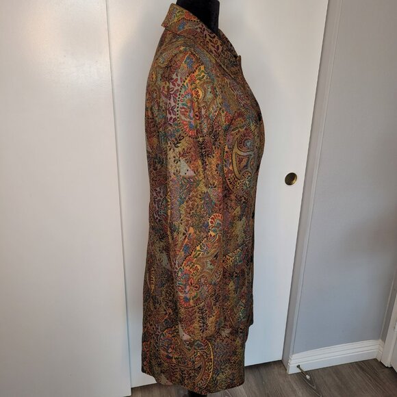 Christina Rotelli Tapestry Brocade Long Coat – Size 12 - Picture 4 of 12